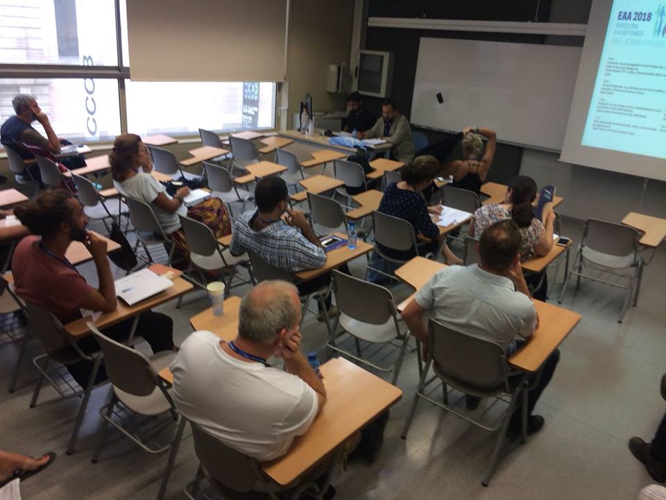 María Ruiz del Árbol y Sonia García Basanta (CSIC) participan en en el encuentro anual de la European Association of Archaeologists. 6 de septiembre de 2018.